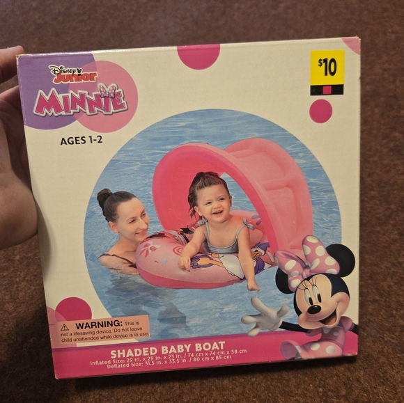 Disney Other - New! Minnie Shaded Baby Boat Ages 1-2 Pink And Purple